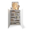 Witte hoogglans dressoir voor woonkamer of hal met 2 spiegeldeuren Elise Korting