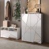 Witte hoogglans dressoir voor woonkamer of hal met 2 spiegeldeuren Elise Aanbieding