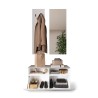 Wandgarderobe set met schoenenkast in hoogglans wit en spiegel Freya Korting