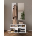 Wandgarderobe set met schoenenkast in hoogglans wit en spiegel Freya Catalogus