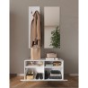 Wandgarderobe set met schoenenkast in hoogglans wit en spiegel Freya Catalogus