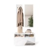 Wandgarderobe set met schoenenkast in hoogglans wit en spiegel Freya Aanbod