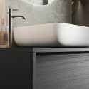 Moderne zwarte staande wastafel met 2 lades Bloom 110 Model