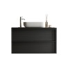 Zwevende badkamermeubel met wastafel, 2 lades, modern zwart, Bloom 92 Voorraad