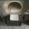 Moderne zwarte staande en hangende badkamermeubel met 2 lades en wastafel Bloom 79. Prijs