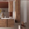 Moderne zwevende badkamerkast met 1 houten deur Jaya Aanbieding