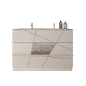 Glossy witte badkamermeubel met 3 lades en dubbele wastafel Liz T Aanbod