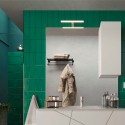 Badkamerspiegelkast met LED-verlichting, 1 deur, glanzend wit, Riva Korting