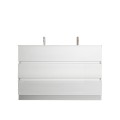 Moderne vrijstaande badkamermeubel, wit, 3 lades, dubbele wastafel Ikon T Aanbieding