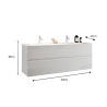 Wastafelmeubel dubbel wastafel 2 lades zwevend glanzend wit Ikon S Korting