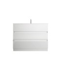 Moderne witte glanzende staande badkamermeubel met 3 lades en wastafel Joey Model