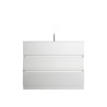 Moderne witte glanzende staande badkamermeubel met 3 lades en wastafel Joey Model