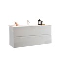 Moderne zwevende badkamermeubel met wastafel, 2 lades, glanzend wit Add Keuze