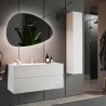 Moderne zwevende badkamermeubel met wastafel, 2 lades, glanzend wit Add Korting