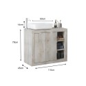 Moderne staande badkamermeubel in wit hout, 2 deuren met wastafel Griff Kosten