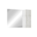 Badkamerspiegel met LED-verlichting en hangende kolomkast 1 deur wit hout Evin Catalogus