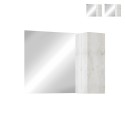 Badkamerspiegel met LED-verlichting en hangende kolomkast 1 deur wit hout Evin Aanbieding