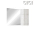 Badkamerspiegel met LED-verlichting en hangende kolomkast 1 deur wit hout Evin Aanbieding