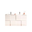 Wandmeubel badkamer met dubbele wastafel, 2 lades, glanzend wit Finish Feel S Dama Aanbod