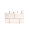 Wandmeubel badkamer met dubbele wastafel, 2 lades, glanzend wit Finish Feel S Dama Aanbod