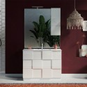 Mobiele badkamervloer met 3 glanzend witte laden en Tetra Dama wastafel Aankoop