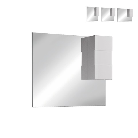 Badkamerspiegel met LED-verlichting en kolom 1 deur hoogglans wit Zeit Dama Aanbieding