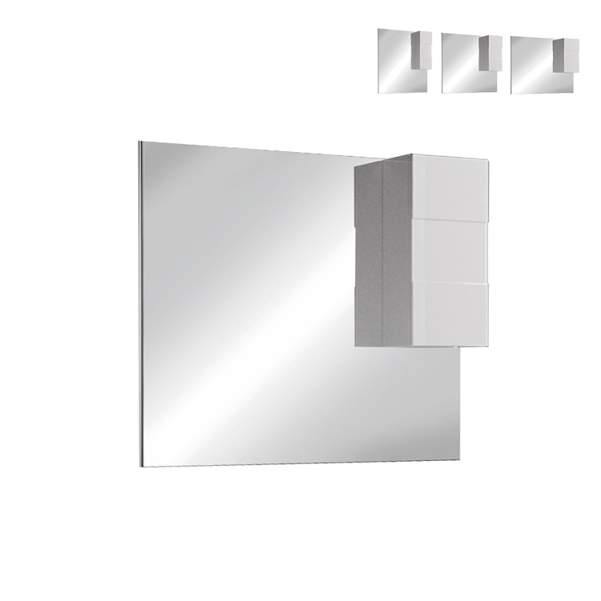 Badkamerspiegel met LED-verlichting en kolom 1 deur hoogglans wit Zeit Dama Aanbieding Badkamerspiegel met LED-verlichting en kolom 1 deur hoogglans wit Zeit Dama Aanbieding