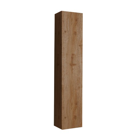 Hangend badkamermeubel kolom 1 deur opbergruimte hout eiken Edon Aanbieding