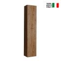 Hangend badkamermeubel kolom 1 deur opbergruimte hout eiken Edon Verkoop