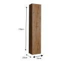 Hangend badkamermeubel kolom 1 deur opbergruimte hout eiken Edon Korting