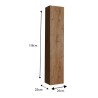 Hangend badkamermeubel kolom 1 deur opbergruimte hout eiken Edon Korting