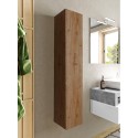 Hangend badkamermeubel kolom 1 deur opbergruimte hout eiken Edon Aanbod