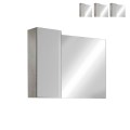 Badkamerspiegel met LED-verlichting en kolomkast 1 deur wit grijs Pilar BC Aanbieding
