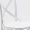 Ronde salontafel wit 70x70 cm en 2 gekleurde stoelen Vintage Long Island 