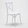 Ronde salontafel wit 70x70 cm en 2 gekleurde stoelen Vintage Long Island 