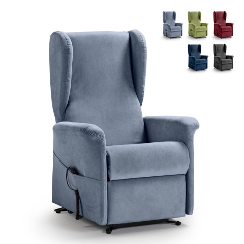 Elektrische relaxfauteuil met sta-op-functie, 2 motoren, roller, hoes Gaia Aanbieding