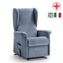 Elektrische relaxfauteuil met sta-op-functie, 2 motoren, roller, hoes Gaia 
