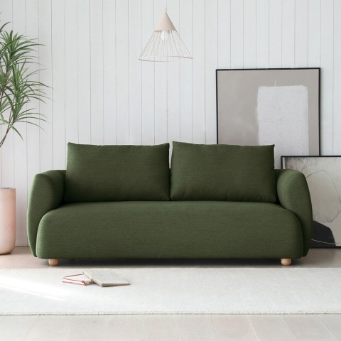 Modern 3 zits bankstel Geert, Noordse design, 196cm in groen Aanbieding