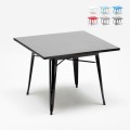 Industriële stalen tafel 80x80 cm Dynamite Aanbieding