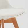 Vierkante salontafel wit 70x70 cm en 2 gekleurde stoelen Nordica Cocktail 