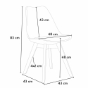 Vierkante salontafel wit 70x70 cm en 2 gekleurde stoelen Nordica Cocktail 