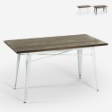  Industriële houten vintage eettafel 120x60 cm Caupona Brush Aanbieding
