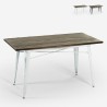  Industriële houten vintage eettafel 120x60 cm Caupona Brush Aanbieding