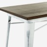  Industriële houten vintage eettafel 120x60 cm Caupona Brush Aanbod