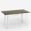 Industriële houten vintage eettafel 120x60 cm Caupona Brush Catalogus