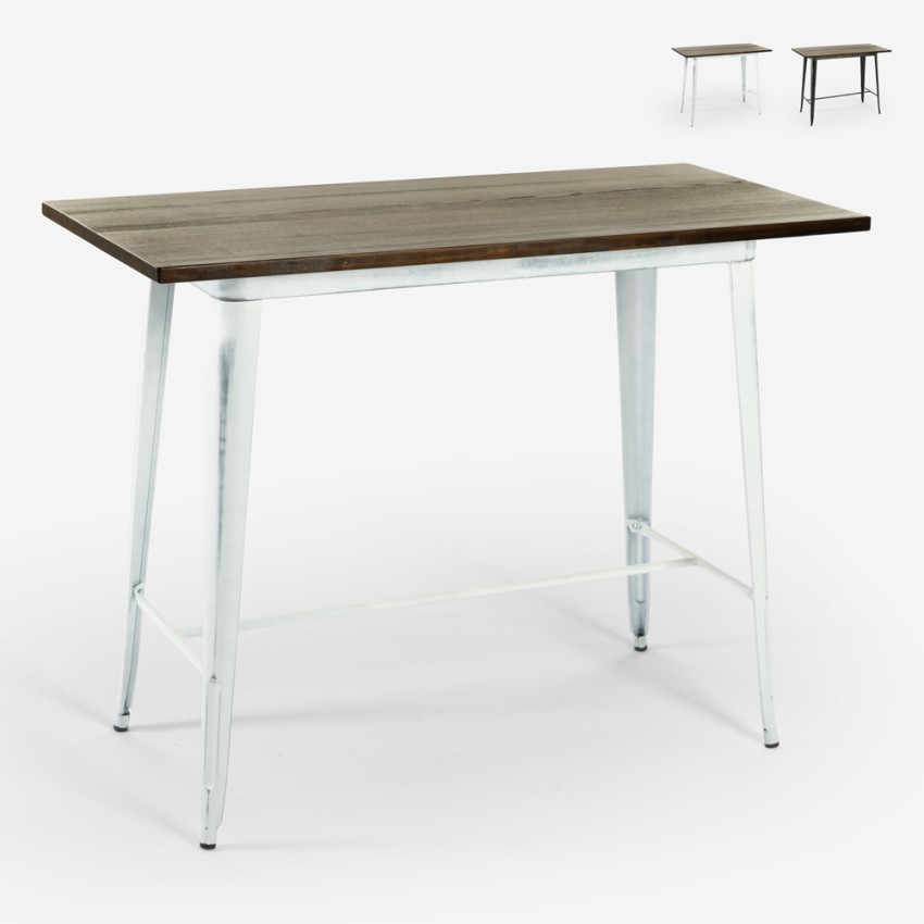 Industriële vintage eettafel van hout en metaal 120x60x106 cm Catal Brush Aanbieding Industriële vintage eettafel van hout en metaal 120x60x106 cm Catal Brush Aanbieding