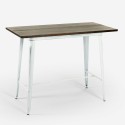 Industriële vintage eettafel van hout en metaal 120x60x106 cm Catal Brush Kortingen
