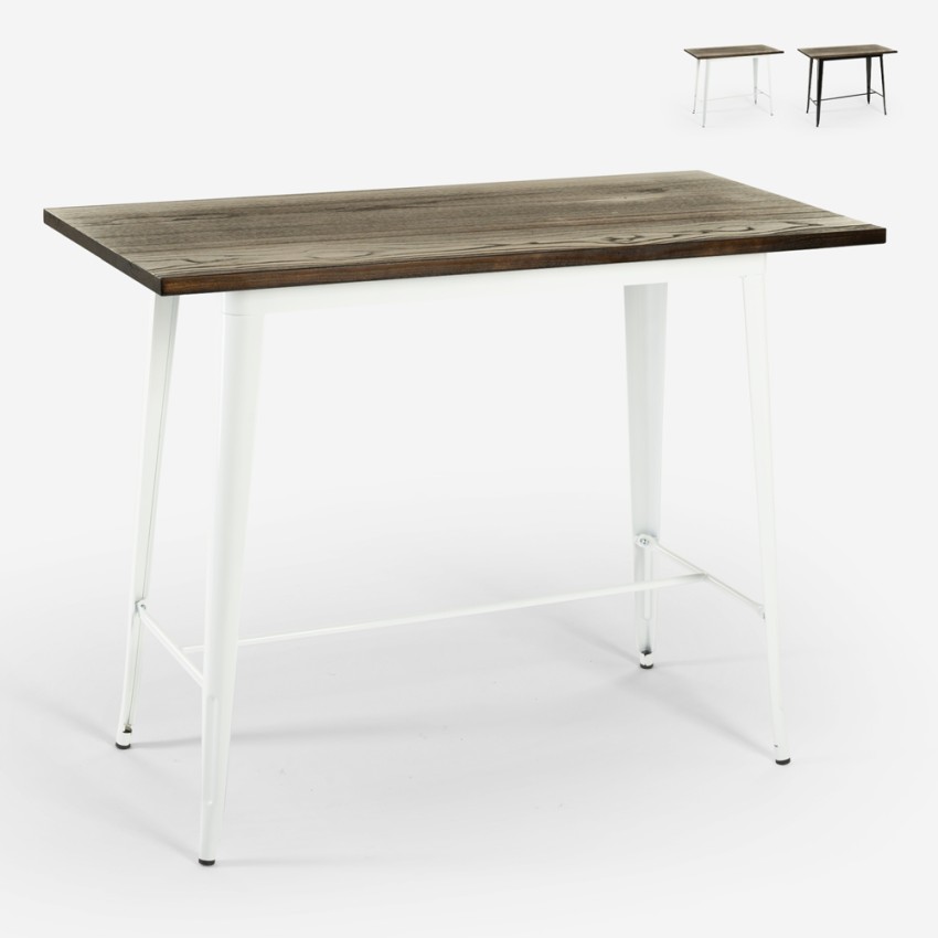 Eettafel in industriële stijl 120x60 cm van hout en metaal Catal Aanbod Eettafel in industriële stijl 120x60 cm van hout en metaal Catal Aanbod