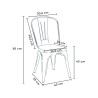 Industriële metalen stoelen met houten zitting: Steel Old Wood Top Light