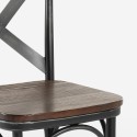 Eetkamerstoelen in industriële stijl van hout en metaal Steel Vintage Korting